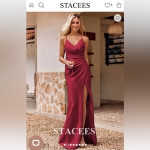 Size 12. Burgundy Stacees bridesmaid dress.